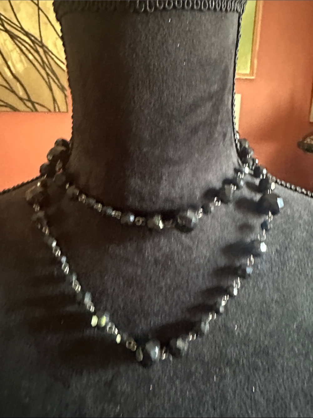 Classic Black Beaded Double-Strand Necklace by